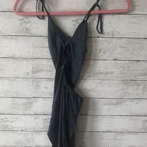 Backless Emerald Silk Dress